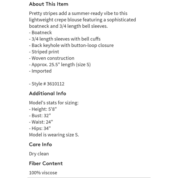 Philosophy stripe white & blue crepe blouse - Picture 3 of 3